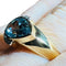 Bague Bague or jaune, Diamants, Topaze Bleue 58 Facettes 7861 A