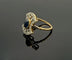 Bague 57 Bague Art Déco or jaune et platine, saphir et diamants 58 Facettes