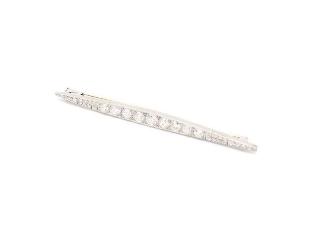 Broche Broche barrette or jaune, platine et diamants 58 Facettes