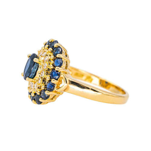Bague 50 Bague  Pompadour  Or jaune Saphir, Diamant 58 Facettes 4624053CN