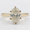 Bague 52 Bague solitaire or 14k ornée d'un diamant de 1,51 carats taille ovale Couleur J-K pureté SI2 avec certificat GWLAB 58 Facettes A03789