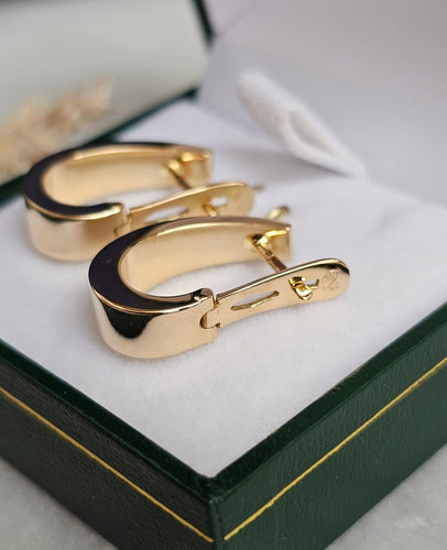 Boucles d'oreilles Boucles créoles ovales or jaune 58 Facettes 686