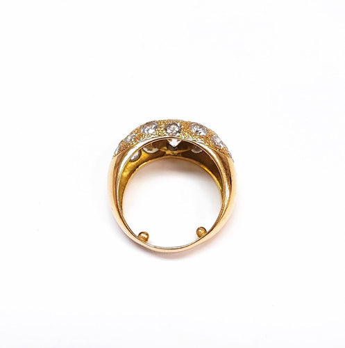 Bague 56 Bague boule diamant solitaire avec pavage 58 Facettes Bag.Boule.3ct