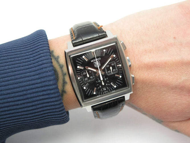 Montre montre TAG HEUER monaco cw2111-0 39mm automatique chronographe acier 58 Facettes 266752