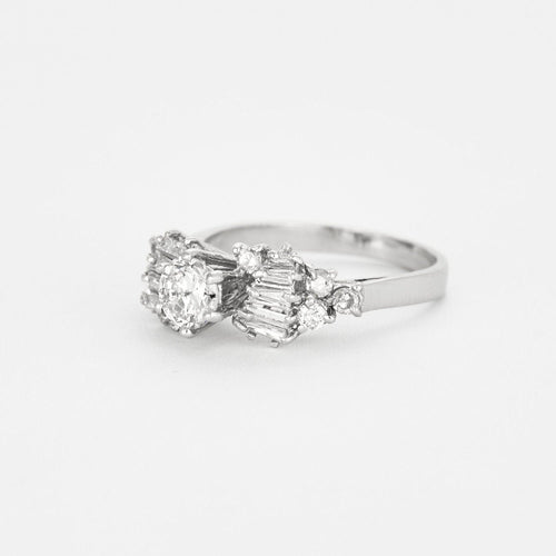 Bague 53 Bague en or gris diamants 58 Facettes ALGU30