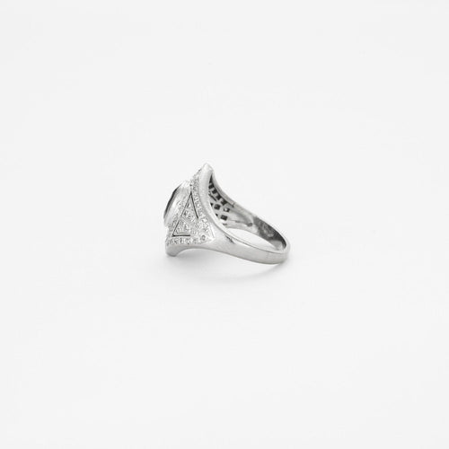 Bague 45 Bague bandeau or gris avec saphir et diamants 58 Facettes 240066