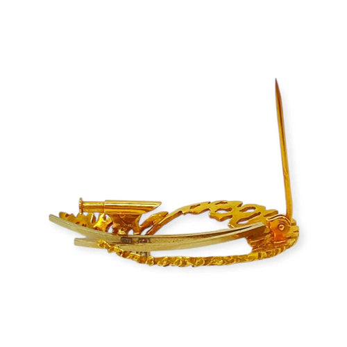 Broche Broche feuille en or et diamants 58 Facettes 330080275