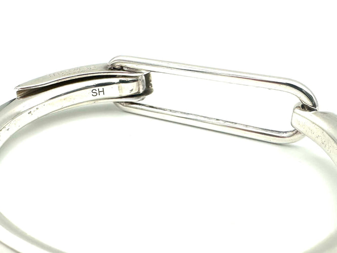 Bracelet HERMES. Collection "Clic argent", bracelet argent 925/00 58 Facettes
