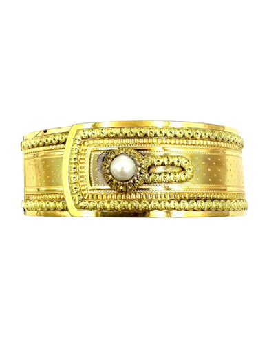 Bracelet Bracelet 19ème, 2 ors 18K et perle 58 Facettes