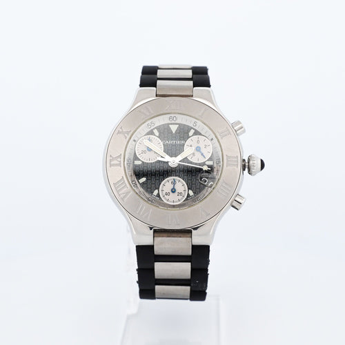 Montre Montre Cartier Must 21 Chronoscaph - Série noire 58 Facettes