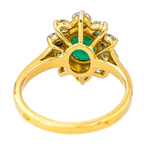 Bague 49 Bague Pompadour Or jaune Emeraude, Diamant 58 Facettes 4399091RV
