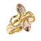 Bague 58 Élégance symbolique : bague antique double serpent avec diamants et rubis 58 Facettes 24278-0102