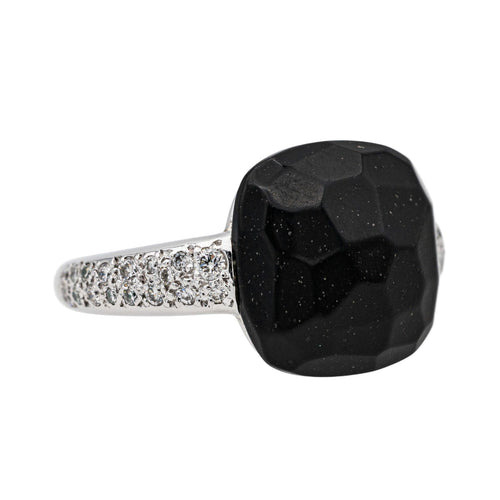 Bague 53 Pomellato Bague Capri Or blanc Jais, Diamant 58 Facettes 3726309CN