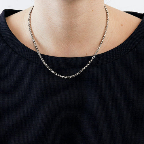 Collier CHOPARD - Collier à maille jaseron en or gris 58 Facettes