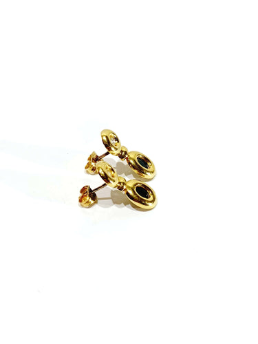 Boucles d'oreilles Paire de boucle d’oreille or, saphirs, zircons 58 Facettes
