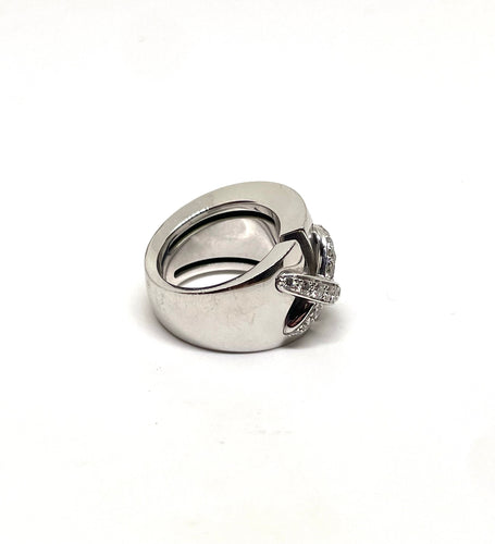 Bague 50 CHAUMET- Bague liens xl or blanc et diamants 58 Facettes