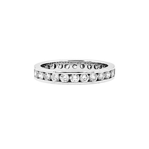 Bague 54 Alliance tour complet platine et diamants. 58 Facettes 35121