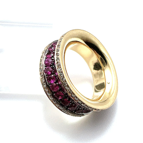 Bague 52 Bague en or ornée de rubis et de diamants – Design de bague de luxe 58 Facettes 50384