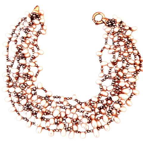 Collier Collier composé de perles de cultures poires roses et grises 58 Facettes C 98