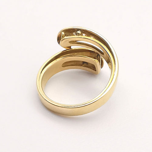 Bague 56 Bague or jaune 18 carats sertie de diamants de 0.54 carat 58 Facettes