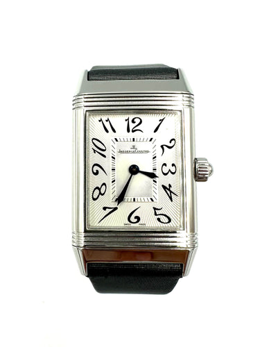 Montre JEAGER-LECOULTRE. Montre de dame Reverso Duetto acier 58 Facettes