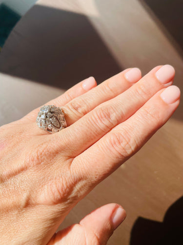 Bague Bague Dome Diamants Vintage 58 Facettes