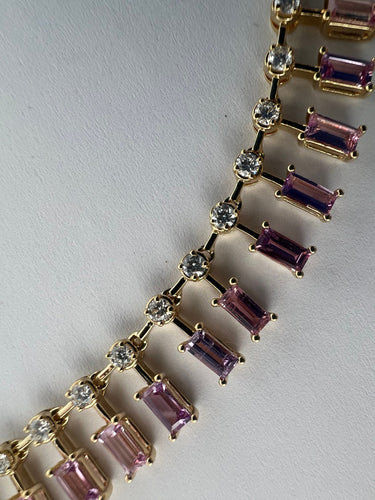 Collier Pink Sapphire & Diamond choker necklace 58 Facettes NECK-462