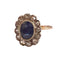 Bague 55 Bague de style Art Déco en or et platine avec diamants et saphir 58 Facettes Q321B