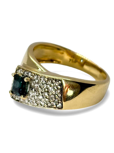 Bague 54 Bague en or jaune, saphir et diamants 58 Facettes 884