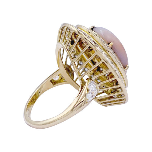 Bague 56 Bague M.Gérard corail, diamants. 58 Facettes 32500