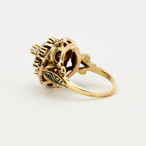 Bague 56 Bague Dôme Diamants Email 58 Facettes LMB-51