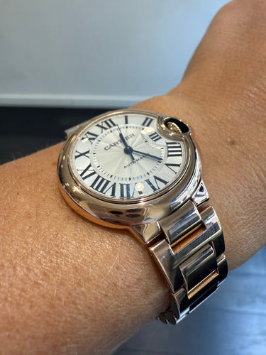 Montre Cartier - Montre Ballon Bleu Or Rose - 33 mm 58 Facettes 1.0000922/1