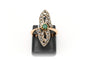 Bague 44 Bague en or jaune sertie d'une émeraude et de diamants 58 Facettes B578
