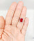 Bague Art Déco or blanc, rubis synthétique et diamants taille rose (circa 1930)