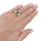 Bague 52 Bague or jaune, émeraude ovale et pavage diamants. 58 Facettes 32742