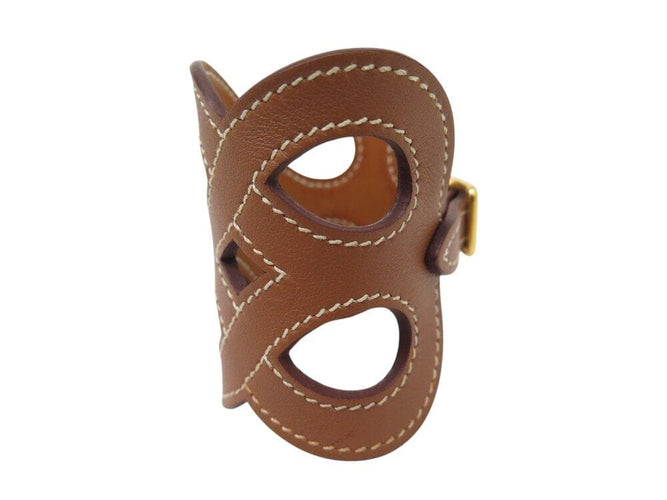 Bracelet bracelet HERMES manchette entrelacs cuir swift h081205cc37t2 16-17cm 58 Facettes 266719