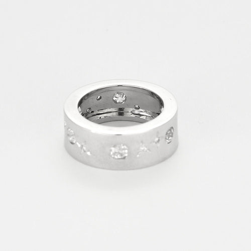 Bracelet 55 Large jonc en or gris et diamants 58 Facettes MAN1917
