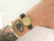 Montre vintage montre HERMES arceau plaque or 25 mm bracelet lezard quartz lady 58 Facettes 267938