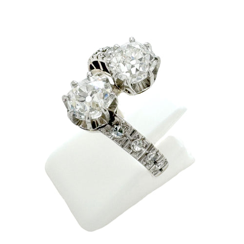 Bague 54 Bague toi et moi or blanc et diamants 58 Facettes