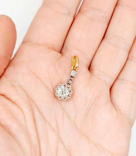 Pendentif Pendentif antique taille ancienne en or 18k et platine et diamants 58 Facettes A06669