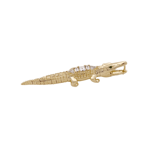 Boucles d'oreilles Mono boucle Bibi Van Der Velden, "Alligator Art Deco", or, diamants, tsavorites. 58 Facettes 34454