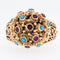 Bague 60.5 Bague Art Déco or jaune 19 carats, turquoise et rubis 58 Facettes