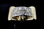 Bague 56.5 Bague modèle Tank d'époque 1940/50 or bicolore diamants 58 Facettes