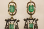 Boucles d'oreilles Antique emeralds diamonds gold Catalan earrings 58 Facettes 7488