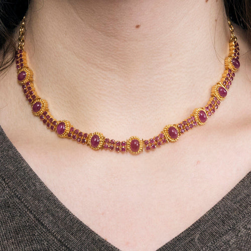 Collier Collier Rivière Rouge or jaune, rubis 58 Facettes LP959/14