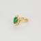 Bague 56 Bague navette, or jaune, diamants et émeraude 58 Facettes SMA01091