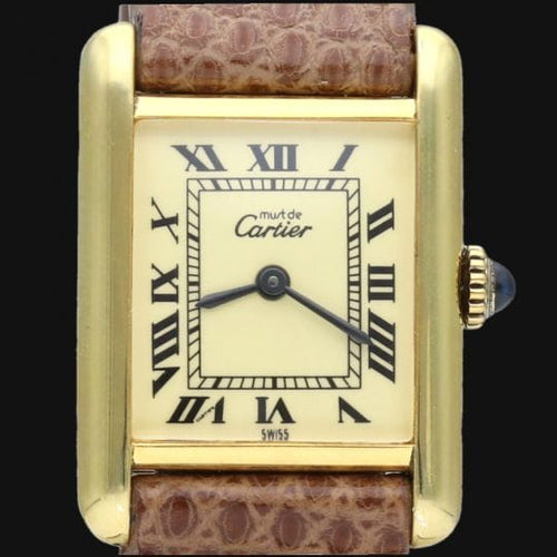 Montre Cartier Montre Tank Vermeil Must 58 Facettes MT44303