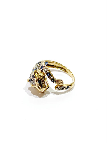 Bague 45 Bague Guépard diamants et saphirs 58 Facettes