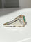 Bague 59 Bague Tank en or blanc et jaune 18k émeraude et diamants 58 Facettes