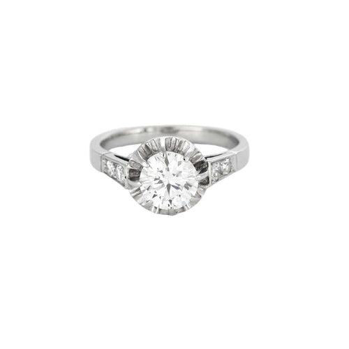 Bague 50 Solitaire Art déco platine et diamant 58 Facettes 240807